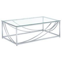 CoasterEssence 720498 Lille - Rectangular Glass Top Coffee Table - Chrome