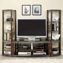Furniture of America CM5510-TV Silver Creek - TV Console - Brown / Silver