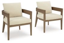 Ashley Furniture P671-601A Serene Bay - Arm Chair With Cushion (Set of 2) - Dark Brown / White
