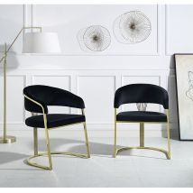 ACME DN01954 Fallon - Side Chair (Set of 2) - Black Velvet & Mirrored Gold