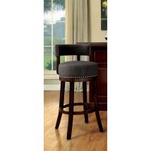 Furniture of America CM-BR6252GY-29-2PK Lynsey - 30" Bar Stool (Set of 2) - Dark Oak / Gray Fabric