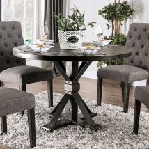 Furniture of America CM3735RT Alfred - Round Table - Antique Black / Ivory