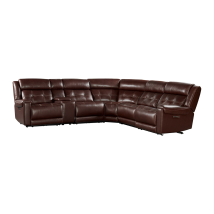 Intercon RS-SC-SECSET-BRW-6PC Regis - Dual-Power Sectional - Baron Redwood
