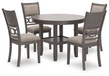 Ashley Furniture D425-225 Wrenning - Dining Room Table Set (Set of 5) - Gray