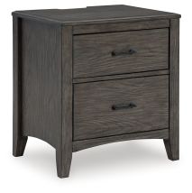 Signature Design by Ashley® B651-92 Montillan - Grayish Brown - Two Drawer Night Stand