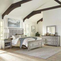 Liberty Furniture 824-BR-OCPBDMN Liberty Furniture 824-BR-OCPBDMN Heartland - 4 Piece Bedroom Set (California King Panel Bed, Dresser & Mirror, Nightstand) - White