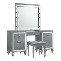 New Classic BA9698S-091 New Classic BA9698S-091 Valentino - Vanity Table Mirror (Bulbs Not Included) - Silver