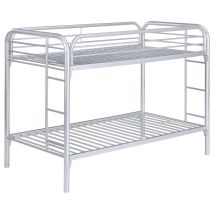 CoasterEveryday 2256V Morgan - Metal Twin Over Twin Bunk Bed - Silver