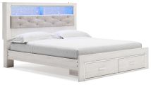 Ashley Furniture B2640B30 Altyra - King Upholstered Bookcase Bed With Storage - White