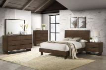 Coaster Fine Furniture 225011KE-S5 Glenwood - 5 Piece Eastern King Bedroom Set - Warm Brown