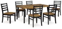 Signature Design by Ashley® D413-425 Blondon - Brown / Black - Rectangular Drm Table Set (Set of 7)