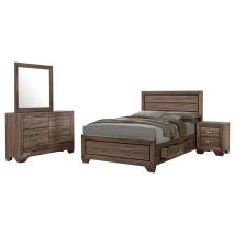 CoasterEveryday 204190Q-S4 Kauffman - Queen 4 Piece Bedroom Set - Washed Taupe