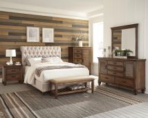CoasterEssence 300525F-S4 Devon - 4 Piece Full Bedroom Set - Burnished Oak