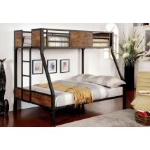 Furniture of America CM-BK029TF Clapton - Twin Over Full Bunk Bed - Black