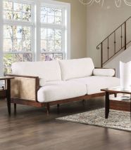 Furniture of America CM9982-SF Alesund - Sofa - Beige / Walnut