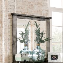 Furniture of America EM7071BR-M Woodburn - Mirror - Ash Brown