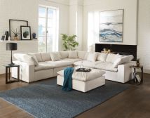 Jackson 4445/31/59/28/6-11 Jackson 4445/31/59/28/6-11 Posh - 6 Piece Modular Sectional With 2 Armless, 3 Corners, 1 Cocktail Ottoman - Porcelain