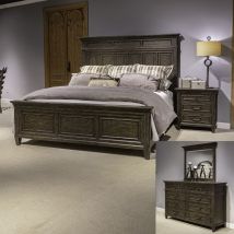 Liberty Furniture 297-BR-KPBDM Paradise Valley - 3 Piece Bedroom Set (King Panel Bed, Dresser & Mirror) - Saddle Brown