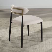 ACME DN02694 Jaramillo - Side Chair (Set of 2) - Beige Fabric & Black Finish