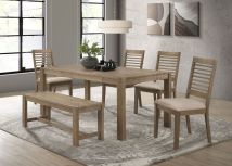 Coaster Fine Furniture 109181-S6 Scottsdale - 6 Piece Rectangular Dining Set - Brown Washed