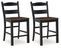 Ashley Furniture D546-724 Valebeck - Barstool (Set of 2) - Black / Brown