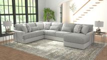 Jackson 3480/62/30/76-18 Jackson 3480/62/30/76-18 Titan - 3 Piece Sectional With Comfort Coil Seating And 9 Included Accent Pillows (Right Side Facing Chaise) - Moonstruck