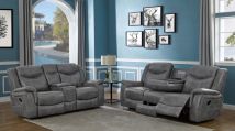 CoasterEveryday 650354-S2 Conrad - 2 Piece Upholstered Padded Arm Motion Sofa Set - Gray