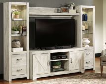 Signature Design by Ashley® W331/68/24(2)/27 Bellaby - Whitewash - 4 Pc. - Entertainment Center - 63" TV Stand
