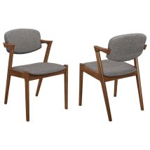 CoasterEssence 105352 Malone - Padded Wood Dining Arm Chair (Set of 2) - Dark Walnut