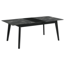 CoasterEssence 121251 Crestmont - Extension Dining Table Faux Marble - Black