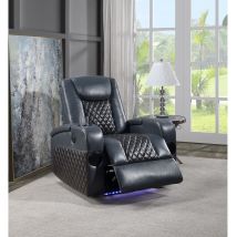 ACME LV02459 Alair - Power Motion Recliner With Bluetooth, Wireless Charger & Cupholder - Blue & Black