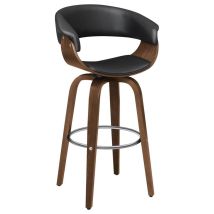 CoasterEssence 100205 Zion - Upholstered Swivel Bar Stool - Walnut And Black