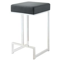 CoasterEveryday 105253 Gervase - Square Counter Height Stool - Black And Chrome