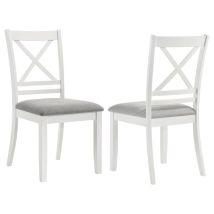 Coaster Fine Furniture 122242 Hollis-Cross Back Wood Dining Side Chair (Set of 2) - White