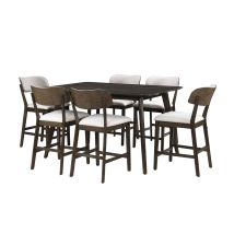 New Classic 45-D1078-D6C New Classic 45-D1078-D6C Rex - 60" Counter Height Table With 6 Counter Chairs - Dark Brown