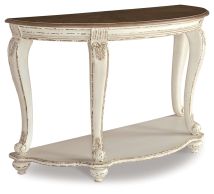Ashley Furniture T743-4 Realyn - Sofa Table - White / Brown