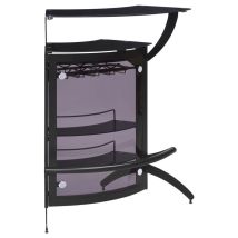 CoasterEssence 182135 Dallas - 2-Shelf Curved Freestanding Home Bar Cabinet - Black