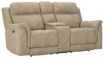 Ashley Furniture 5930218 Next-gen Durapella - Sand - Power Reclining Loveseat With Console/Headrest