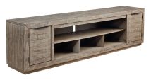 Signature Design by Ashley® W760-78 Krystanza - Weathered Gray - Xl TV Stand W/Fireplace Option