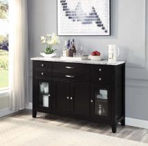 ACME DN01448 Hussein - Server With Marble Top - Marble & Black Finish