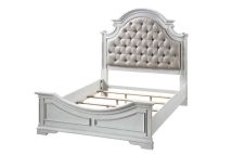 ACME 28720Q Florian - Queen Bed - Beige PU & Antique White Finish