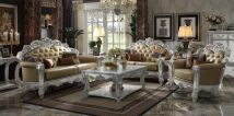 ACME 53001B Vendome - Loveseat With 3 Pillows - Bone Silver Patina