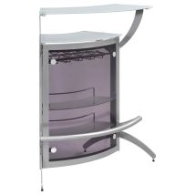 CoasterEssence 100135 Dallas - 2-Shelf Curved Freestanding Home Bar Cabinet - Silver