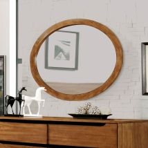 Furniture of America CM7386A-MO Lennart - Oval Mirror - Oak