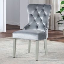 Furniture of America CM3241GY-SC-2PK Adalia - Wingback Chair (Set of 2) - Silver / Dark Gray
