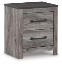 Ashley Furniture B1290-92 Bronyan - Two Drawer Night Stand - Dark Gray