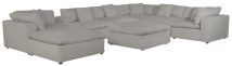 Jackson 4445/31/59/28/88/9-26 Jackson 4445/31/59/28/88/9-26 Posh - 9 Piece Modular Sectional With 3 Armless, 3 Corners, 2 Cocktail Ottoman, 1 Console - Dove