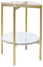Ashley Furniture T192-6 Wynora - White / Gold - Round End Table
