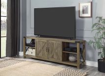 ACME LV01000 Abiram - TV Stand - Rustic Oak Finish