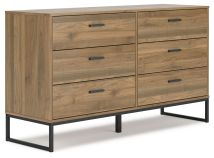 Ashley Furniture EB1866-231 Deanlow - Six Drawer Dresser - Honey